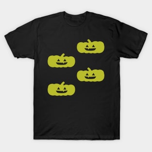 Squat Jack-O-Lantern Tile (Bright Green) T-Shirt